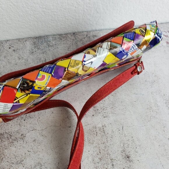 Nahui Ollin Y2K Unique Crossbody Bag Candy Wrapper Mini Purse Patent Leather - Picture 5 of 10